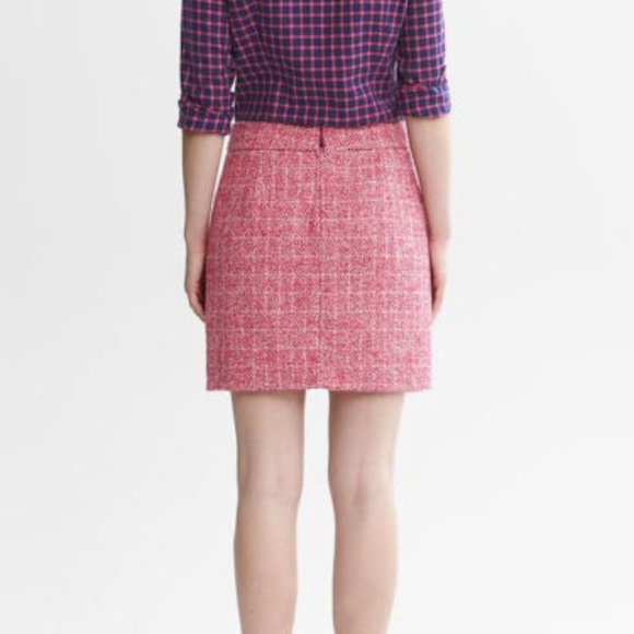 Banana Republic Pink/White Wool Blend A-line Skirt with POCKETS (size 8) - Picture 10 of 10